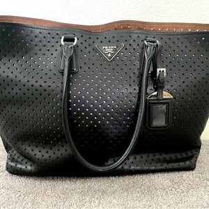 PRADA Black Leather Tote